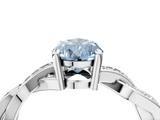 White gold Fancy Blue Pear  Cut Twisted Pavé Band Solitaire Ring with Four-Prong Setting_59