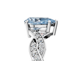 White gold Fancy Blue Pear  Cut Twisted Pavé Band Solitaire Ring with Four-Prong Setting_60