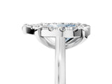White gold Fancy Blue Pear  Diamond Cluster Halo Solitaire with Four-Prong Setting_106