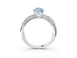 White gold Fancy Blue Pear  Diamond Pavé Band Solitaire Ring with Four-Prong Setting_52