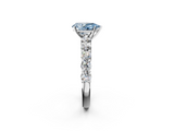 White gold Fancy Blue Pear  Diamond Pavé Band Solitaire with Four-Prong Setting_5
