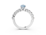 White gold Fancy Blue Pear  Diamond Pavé Band Solitaire with Four-Prong Setting_6