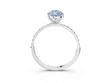 White gold Fancy Blue Pear  Diamond Pavé Band with Six-Prong Setting_48
