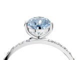 White gold Fancy Blue Pear  Diamond Pavé Band with Six-Prong Setting_49