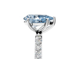 White gold Fancy Blue Pear  Diamond Pavé Band with Six-Prong Setting_53