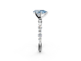 White gold Fancy Blue Pear  Diamond Prong Set Engagement Ring with Pave Band_223