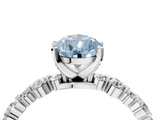 White gold Fancy Blue Pear  Diamond Prong Set Engagement Ring with Pave Band_225