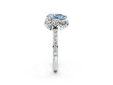 White gold Fancy Blue Pear  Diamond Solitaire Ring with Shared Prong Pavé Band_14