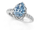 White gold Fancy Blue Pear  Diamond Solitaire Ring with Shared Prong Pavé Band_25