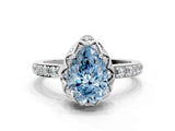 White gold Fancy Blue Pear  Diamond Solitaire Ring with Shared Prong Pavé Band_65