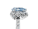 White gold Fancy Blue Pear  Diamond Solitaire Ring with Shared Prong Pavé Band_71