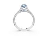 White gold Fancy Blue Pear  Diamond Solitaire with Pave Band and Six-Prong Setting_23