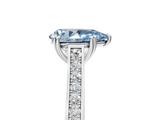 White gold Fancy Blue Pear  Diamond Solitaire with Pave Band and Six-Prong Setting_25