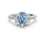 White gold Fancy Blue Pear  Diamond Three-Stone Pave Band with Four-Prong Setting_20