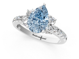 White gold Fancy Blue Pear  Diamond Three-Stone Pave Band with Four-Prong Setting_20