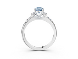 White gold Fancy Blue Pear  Diamond Three-Stone Pave Band with Four-Prong Setting_23