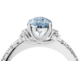 White gold Fancy Blue Pear  Diamond Three-Stone Pave Band with Four-Prong Setting_24