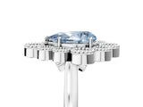 White gold Fancy Blue Pear  Halo Diamond Cluster Engagement Ring with Milgrain Bezel Setting and Solitaire Band_50