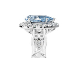 White gold Fancy Blue Pear  Halo Diamond Engagement Ring with Filigree Band and Four-Prong Setting_110