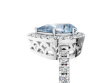 White gold Fancy Blue Pear  Halo Diamond Engagement Ring with Pavé Band and Four-Prong Setting_62