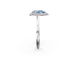 White gold Fancy Blue Pear  Halo Diamond Engagement Ring with Solitaire Band and Four-Prong Setting_22