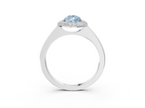 White gold Fancy Blue Pear  Halo Diamond Engagement Ring with Solitaire Band and Four-Prong Setting_23