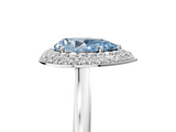 White gold Fancy Blue Pear  Halo Diamond Engagement Ring with Solitaire Band and Four-Prong Setting_24