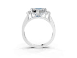 White gold Fancy Blue Pear  Halo Diamond Engagement Ring with Split Shank and Four-Prong Setting_58
