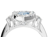 White gold Fancy Blue Pear  Halo Diamond Engagement Ring with Split Shank and Four-Prong Setting_59