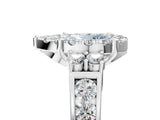 White gold Fancy Blue Pear  Halo Diamond Engagement Ring with Split Shank and Four-Prong Setting_59