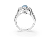 White gold Fancy Blue Pear  Halo Diamond Engagement Ring with Split Shank and Prong Setting_68