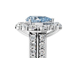 White gold Fancy Blue Pear  Halo Diamond Engagement Ring with Split Shank and Prong Setting_71