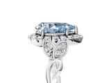 White gold Fancy Blue Pear  Halo Diamond Engagement Ring with Vintage-Inspired Band and Four-Prong Setting_8