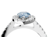 White gold Fancy Blue Pear  Halo Diamond Pavé Solitaire Ring_49
