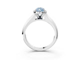 White gold Fancy Blue Pear  Halo Diamond Ring with Cathedral Band and Four-Prong Setting_52
