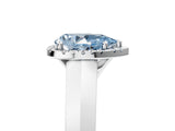 White gold Fancy Blue Pear  Halo Diamond Ring with Cathedral Band and Four-Prong Setting_53