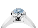 White gold Fancy Blue Pear  Halo Diamond Ring with Cathedral Band and Four-Prong Setting_53