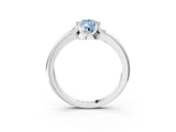 White gold Fancy Blue Pear  Halo Diamond Ring with Round Cluster Setting, Solitaire Band, and Four-Prong Setting_88