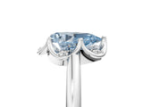 White gold Fancy Blue Pear  Halo Diamond Ring with Round Cluster Setting, Solitaire Band, and Four-Prong Setting_93