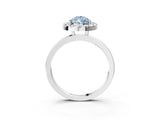 White gold Fancy Blue Pear  Halo Diamond Solitaire with Pavé Band and Four-Prong Setting_108