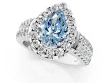 White gold Fancy Blue Pear  Halo Diamond Split Shank Engagement Ring with Prong Setting_27