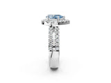 White gold Fancy Blue Pear  Halo Diamond Split Shank Engagement Ring with Prong Setting_28