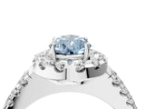 White gold Fancy Blue Pear  Halo Diamond Split Shank Engagement Ring with Prong Setting_29