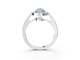 White gold Fancy Blue Pear  Halo Pavé Diamond Engagement Ring with Bezel Setting_52