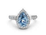 White gold Fancy Blue Pear  Halo Pavé Diamond Engagement Ring with Four-Prong Setting_26