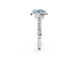 White gold Fancy Blue Pear  Halo Pavé Diamond Engagement Ring with Four-Prong Setting_29