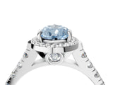 White gold Fancy Blue Pear  Halo Pavé Diamond Engagement Ring with Four-Prong Setting_31