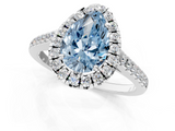 White gold Fancy Blue Pear  Halo Pavé Diamond Engagement Ring with Four-Prong Setting_4