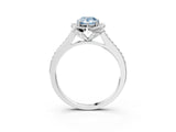 White gold Fancy Blue Pear  Halo Round Diamond Pave Band with Four-Prong Setting_53