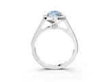 White gold Fancy Blue Pear  Halo Solitaire Diamond Ring with Pave Band and Bezel Setting_52